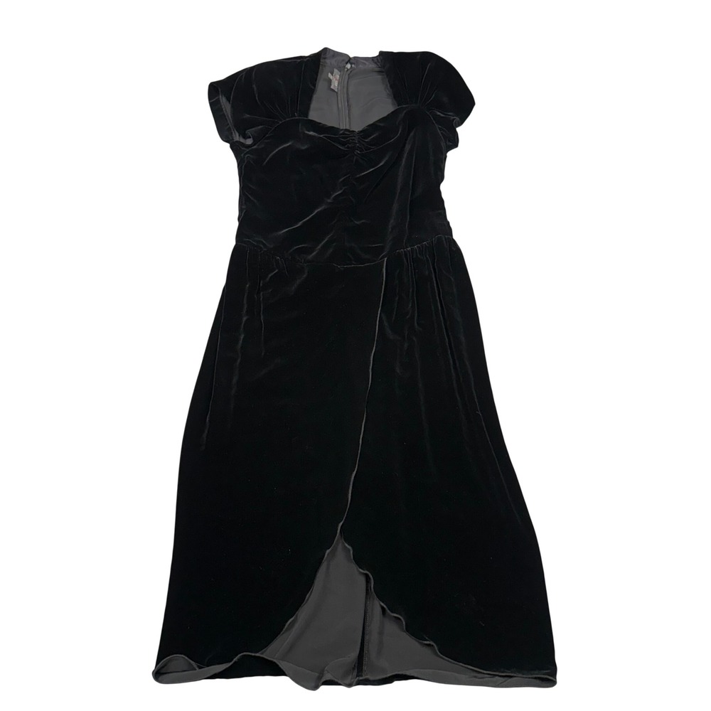 Vintage 90s Regina Kravitz Black Velvet Goth Homecoming Cocktail Dress Sz 12